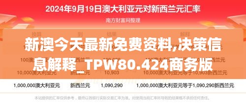 新澳今天最新免费资料,决策信息解释_TPW80.424商务版