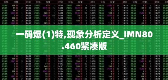 一码爆(1)特,现象分析定义_IMN80.460紧凑版