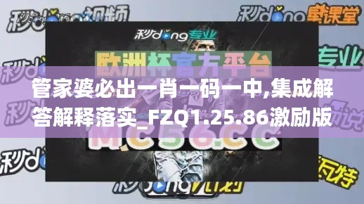 管家婆必出一肖一码一中,集成解答解释落实_FZQ1.25.86激励版