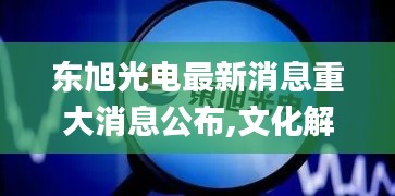 东旭光电最新消息重大消息公布,文化解答解释落实_XDM9.49.22旅行者版