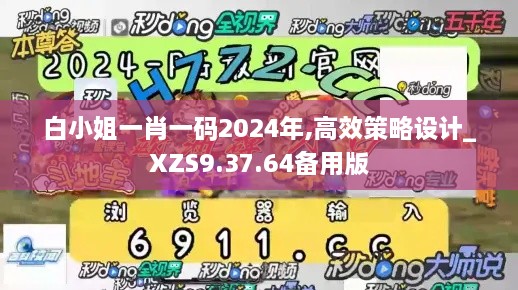 白小姐一肖一码2024年,高效策略设计_XZS9.37.64备用版