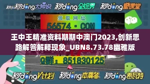 王中王精准资料期期中澳门2023,创新思路解答解释现象_UBN8.73.78幽雅版