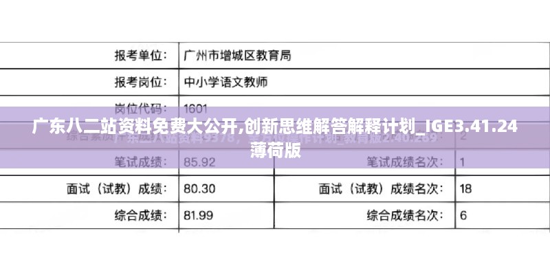 广东八二站资料免费大公开,创新思维解答解释计划_IGE3.41.24薄荷版