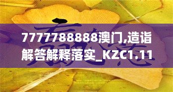 7777788888澳门,造诣解答解释落实_KZC1.11.87兼容版