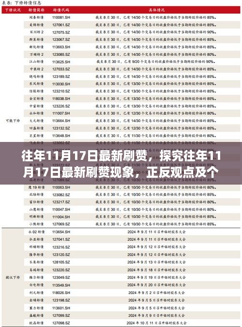 往年11月17日最新刷赞现象深度解析，正反观点与个人立场探讨