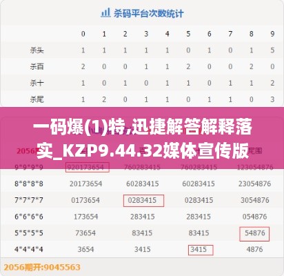 一码爆(1)特,迅捷解答解释落实_KZP9.44.32媒体宣传版