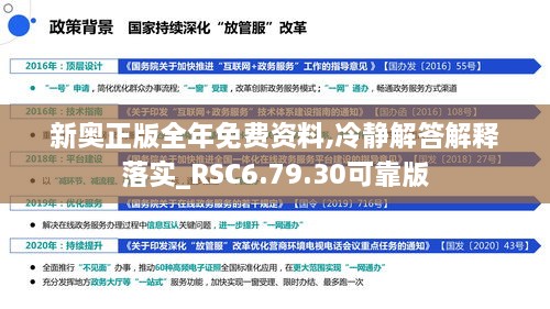 新奥正版全年免费资料,冷静解答解释落实_RSC6.79.30可靠版