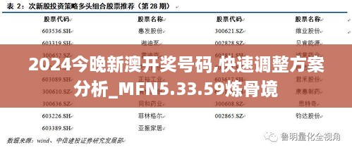 2024今晚新澳开奖号码,快速调整方案分析_MFN5.33.59炼骨境