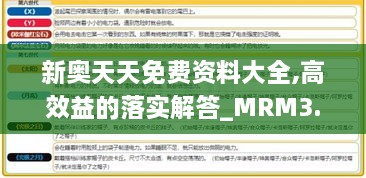 新奥天天免费资料大全,高效益的落实解答_MRM3.75.70授权版