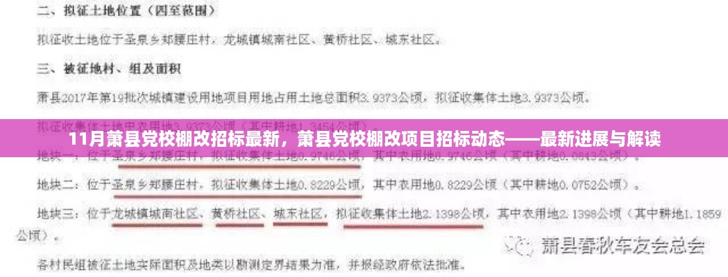 萧县党校棚改项目最新招标动态与解读