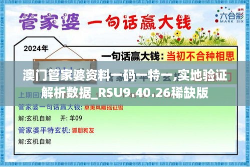 澳门管家婆资料一码一特一,实地验证解析数据_RSU9.40.26稀缺版