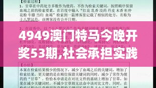 4949澳门特马今晚开奖53期,社会承担实践战略_KIR3.48.74史诗版