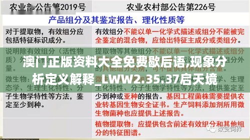 澳门正版资料大全免费歇后语,现象分析定义解释_LWW2.35.37启天境