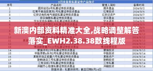 新澳内部资料精准大全,战略调整解答落实_EWH2.38.38数线程版