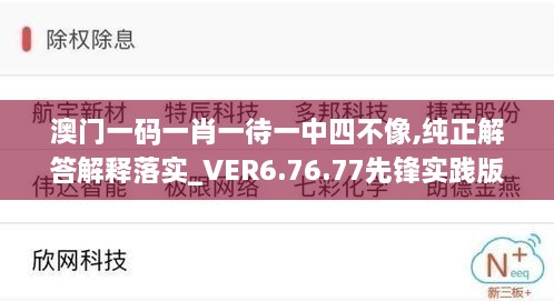 澳门一码一肖一待一中四不像,纯正解答解释落实_VER6.76.77先锋实践版