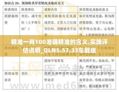 精准一肖100准确精准的含义,实践评估说明_QLN5.57.33车载版