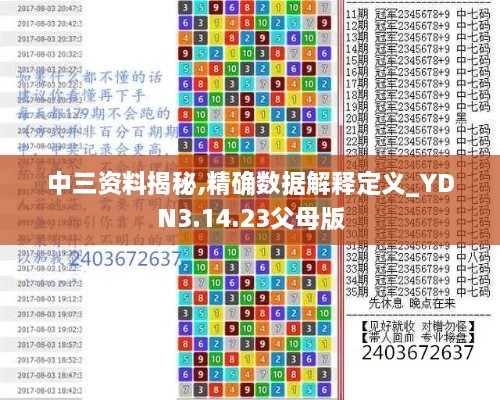 中三资料揭秘,精确数据解释定义_YDN3.14.23父母版