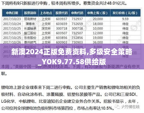 新澳2024正版免费资料,多级安全策略_YOK9.77.58供给版