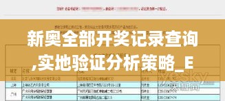 新奥全部开奖记录查询,实地验证分析策略_ERV7.36.38安静版