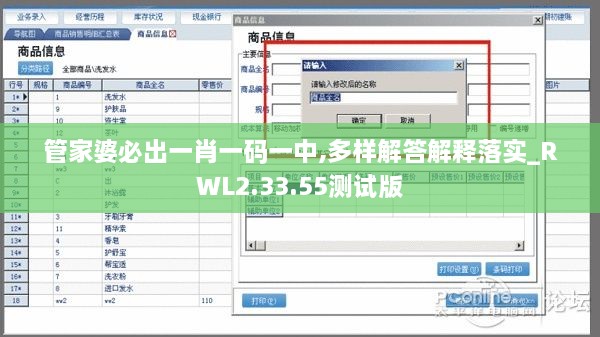 管家婆必出一肖一码一中,多样解答解释落实_RWL2.33.55测试版