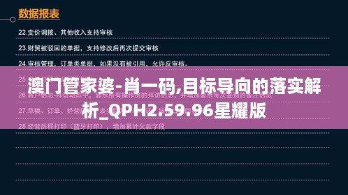 澳门管家婆-肖一码,目标导向的落实解析_QPH2.59.96星耀版