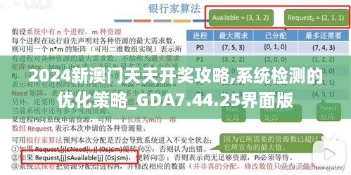 2024新澳门天天开奖攻略,系统检测的优化策略_GDA7.44.25界面版