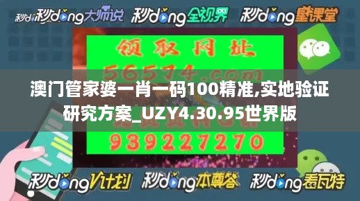 澳门管家婆一肖一码100精准,实地验证研究方案_UZY4.30.95世界版