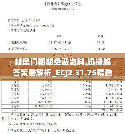 新澳门期期免费资料,迅捷解答策略解析_ECJ2.31.75精选版