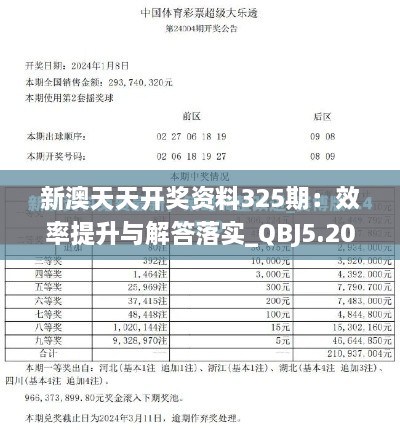 新澳天天开奖资料325期：效率提升与解答落实_QBJ5.20.79毛坯版