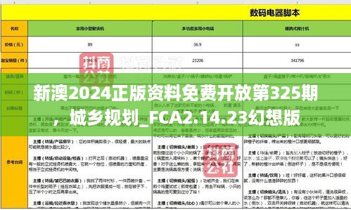 新澳2024正版资料免费开放第325期，城乡规划_FCA2.14.23幻想版