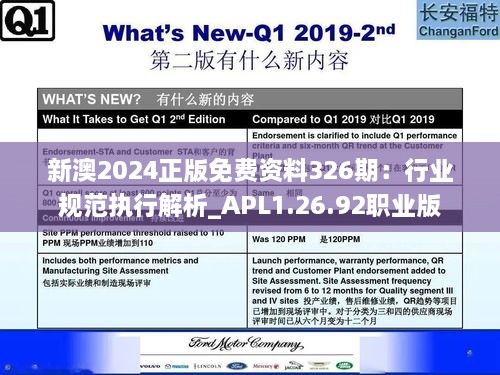 新澳2024正版免费资料326期：行业规范执行解析_APL1.26.92职业版