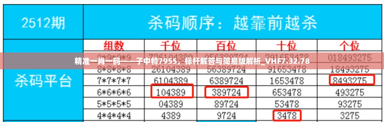 精准一肖一码——子中特7955，标杆解答与简易版解析_VHF7.32.78