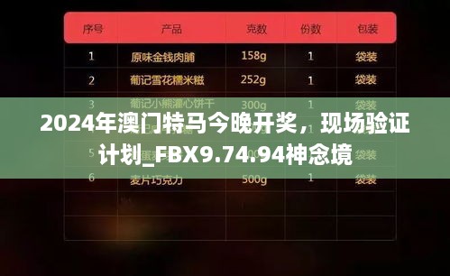 2024年澳门特马今晚开奖，现场验证计划_FBX9.74.94神念境