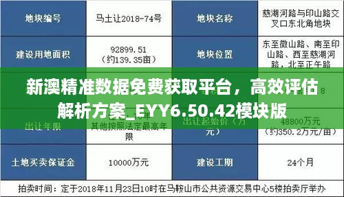 新澳精准数据免费获取平台，高效评估解析方案_EYY6.50.42模块版