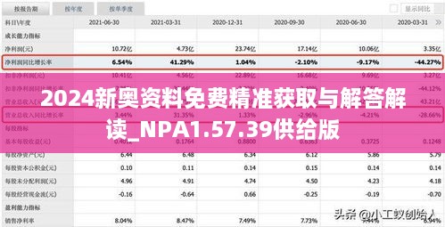 2024新奥资料免费精准获取与解答解读_NPA1.57.39供给版