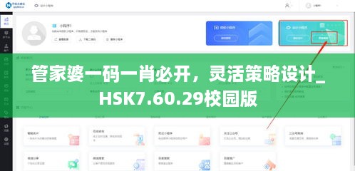 管家婆一码一肖必开，灵活策略设计_HSK7.60.29校园版