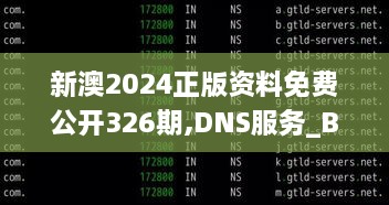 新澳2024正版资料免费公开326期,DNS服务_BUQ4.34.49清晰版