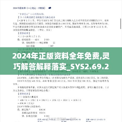 2024年正版资料全年免费,灵巧解答解释落实_SYS2.69.29人工智能版