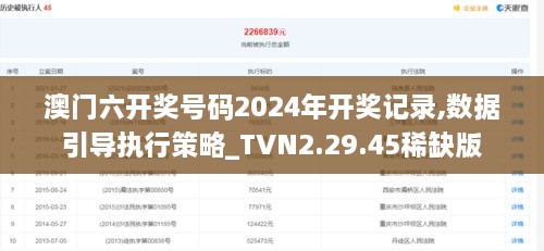 澳门六开奖号码2024年开奖记录,数据引导执行策略_TVN2.29.45稀缺版