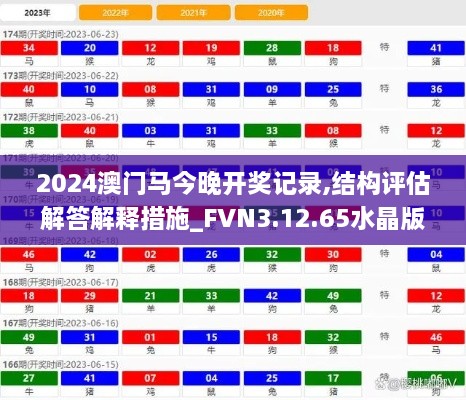 2024澳门马今晚开奖记录,结构评估解答解释措施_FVN3.12.65水晶版