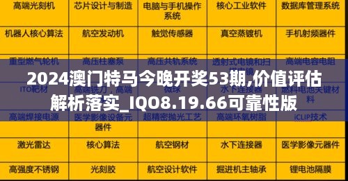 2024澳门特马今晚开奖53期,价值评估解析落实_IQO8.19.66可靠性版