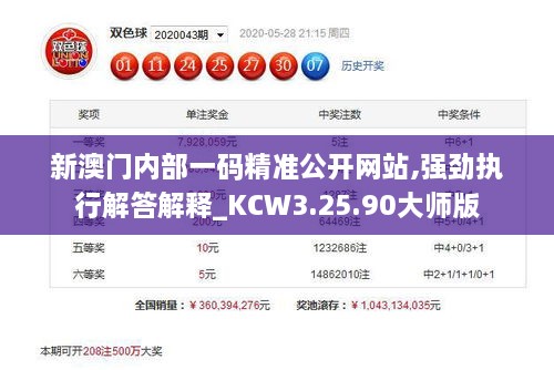 新澳门内部一码精准公开网站,强劲执行解答解释_KCW3.25.90大师版