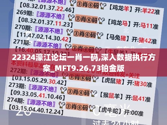 22324濠江论坛一肖一码,深入数据执行方案_MFT9.26.73铂金版