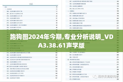 跑狗图2024年今期,专业分析说明_VDA3.38.61声学版