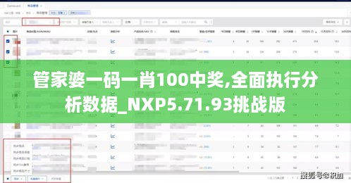 管家婆一码一肖100中奖,全面执行分析数据_NXP5.71.93挑战版