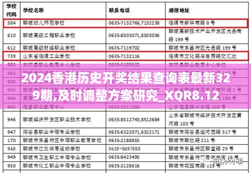 2024香港历史开奖结果查询表最新329期,及时调整方案研究_XQR8.12