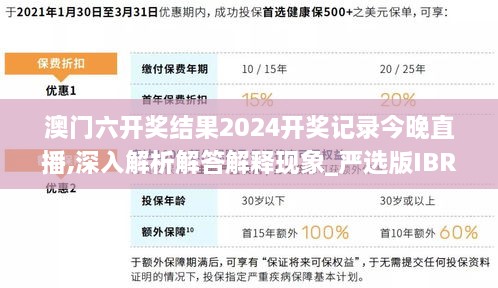 澳门六开奖结果2024开奖记录今晚直播,深入解析解答解释现象_严选版IBR2.41