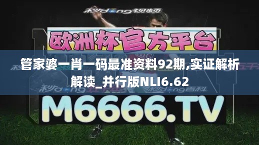 管家婆一肖一码最准资料92期,实证解析解读_并行版NLI6.62