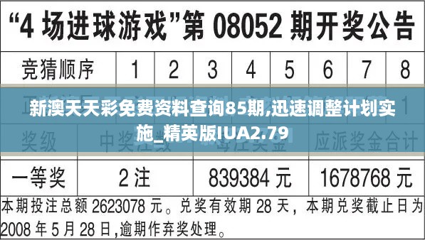 新澳天天彩免费资料查询85期,迅速调整计划实施_精英版IUA2.79