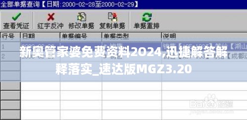 新奥管家婆免费资料2O24,迅捷解答解释落实_速达版MGZ3.20